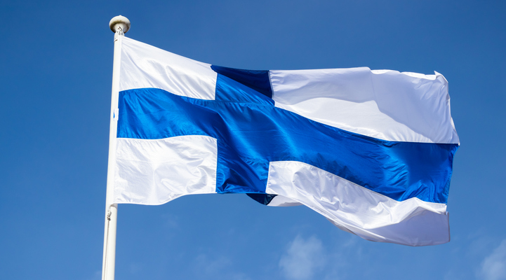 Finska flaggan, vit med blått kors