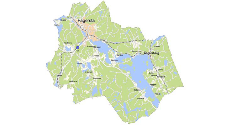 Kartbild över Fagersta.