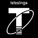 Svart fyrkant som innehåller en vit symbol och vit text. Symbolen föreställer bokstaven T. En vit halvliggande ring omringar bokstavens stående pelare. Ovanför bokstaven står texten: teleslinga. Bilden visar att det finns tillgång till teleslinga i byggnaden.